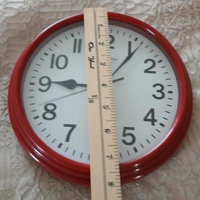 Firey Floral I 20 x 20 Made on Earth framed wall art with Sterling & Noble clock company wall clock