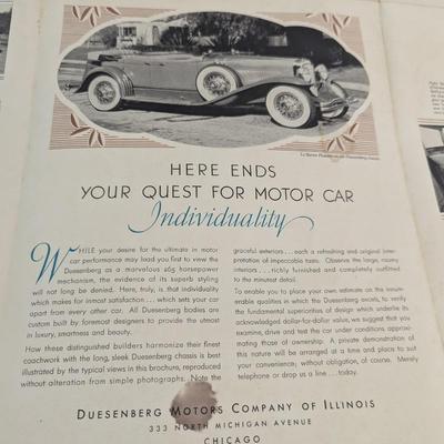 Duesenberg Motors Vintage Brochure