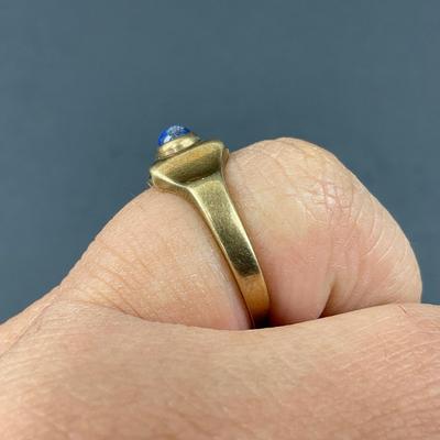 -30- FINE JEWELRY | 10KT Diamond & Blue Stone Ring | Cut