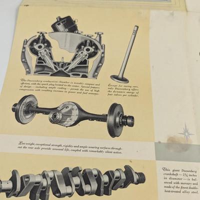 Duesenberg Motors Vintage 1930's Foldout Brochure