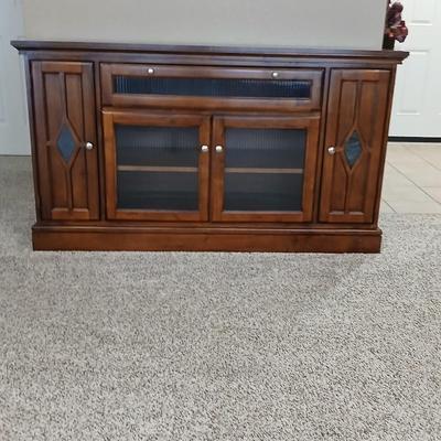 TV Media cabinet with inlayed slate diamonds on doors