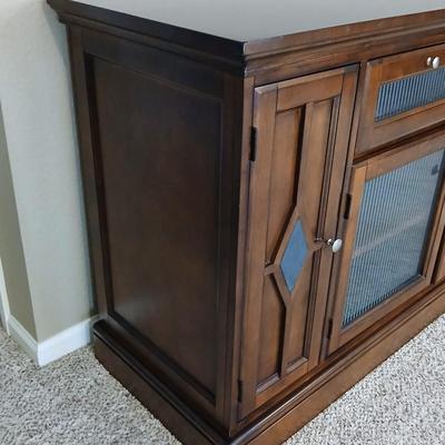 TV Media cabinet with inlayed slate diamonds on doors