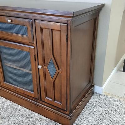 TV Media cabinet with inlayed slate diamonds on doors