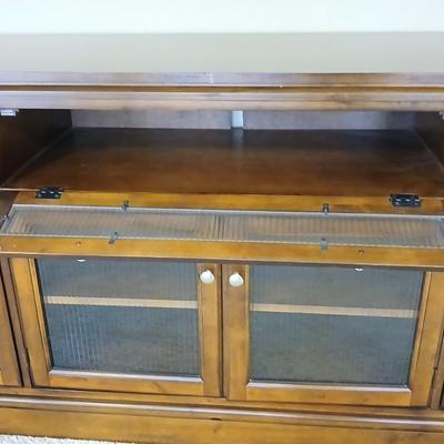 TV Media cabinet with inlayed slate diamonds on doors
