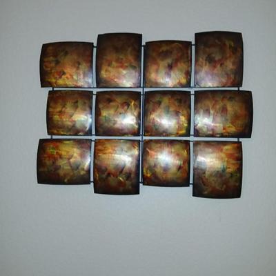 Multi-color metal wall art