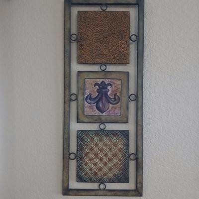 Three textured metal tile Metal wall art