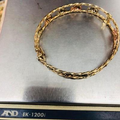 14 k Gold two tone bracelet 24 g