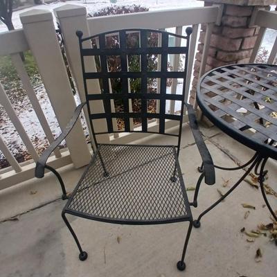 Small 28" metal patio table with two chairs