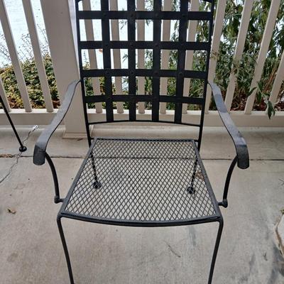 Small 28" metal patio table with two chairs
