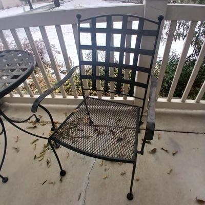 Small 28" metal patio table with two chairs