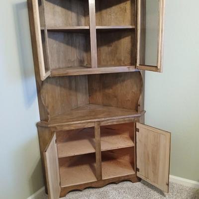 Two-piece corner cabinet