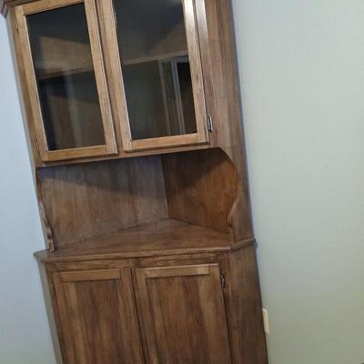 Two-piece corner cabinet