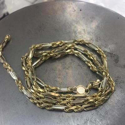 Gold necklace 14 k 24 in