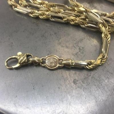 Gold necklace 14 k 24 in