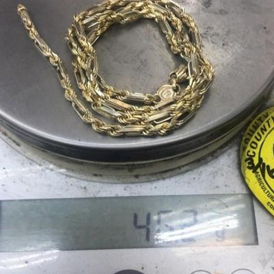 Gold necklace 14 k 24 in