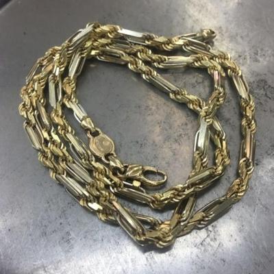 Gold necklace 14 k 24 in