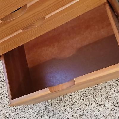 Adeptus Original Roll Cart, Solid Wood, 12 Drawer Narrow Drawers Roll Cart, Medium Pine