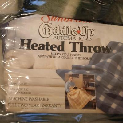 Brand new Sunbeam cuddle-up Heated throw with homemade Afghan