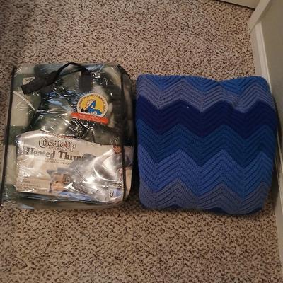 Brand new Sunbeam cuddle-up Heated throw with homemade Afghan