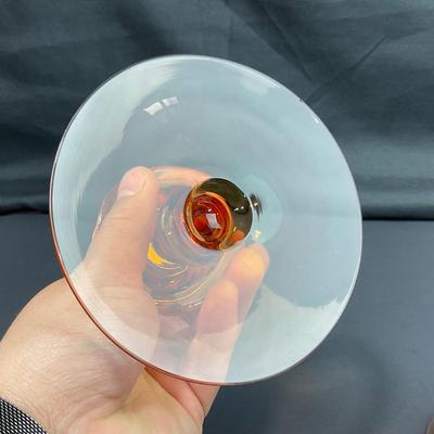 -37- FOSTORIA | Amber Glass Console Bowl & Candlestick Holders