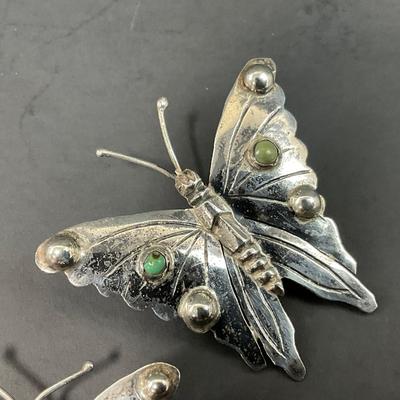 -47- JEWELRY | Sterling Butterfly Brooches