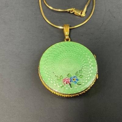 -50- JEWELRY | Evans Guilloche Enamel Necklace