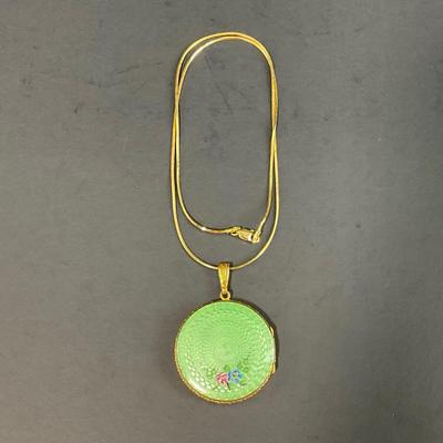 -50- JEWELRY | Evans Guilloche Enamel Necklace