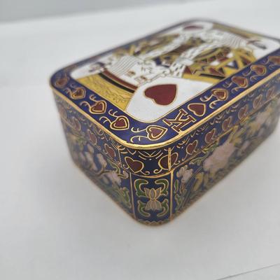 Vintage Bombay Co Cloisonne King Of Hearts Card Box