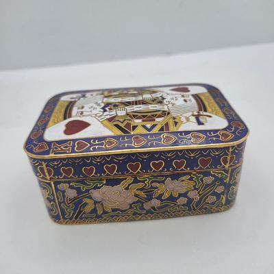 Vintage Bombay Co Cloisonne King Of Hearts Card Box