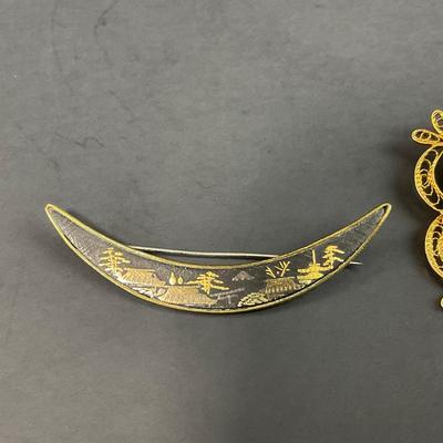 -55- JEWELRY | Assorted Damascene Pieces