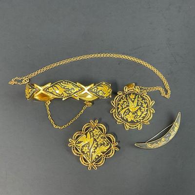 -55- JEWELRY | Assorted Damascene Pieces