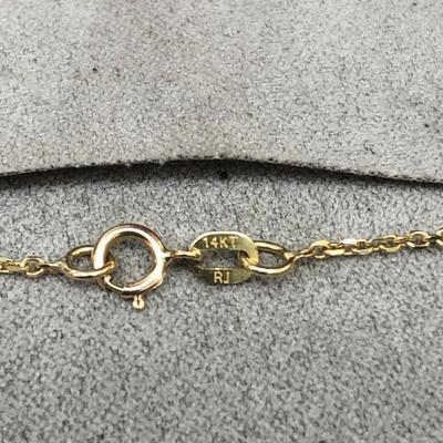 14 k Gold diamonds necklace 22 in