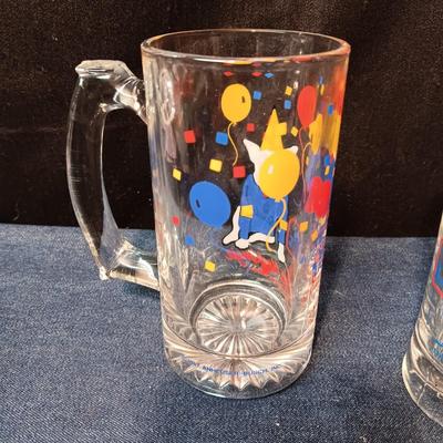 3 BUD LIGHT SPUDS MACKENZIE BEER GLASSES
