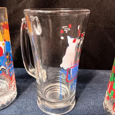 3 BUD LIGHT SPUDS MACKENZIE BEER GLASSES