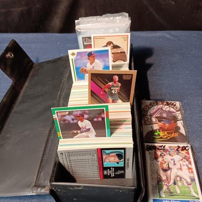 BOX OF SPORT TRADING CARDS AND CARD SLEEVES