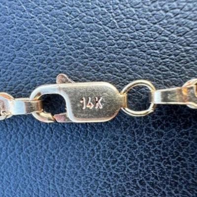 Gold necklace cross 22 in