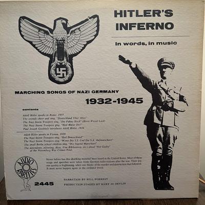 Hitler's Inferno Marching Songs of Nazi Germany-WWII LP 33-1/3rpm in Mint Condition Vinyl Album.