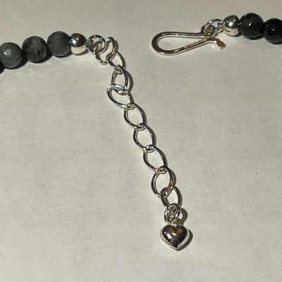 Jay King (DTR) Sterling Silver New Never Used Fashion Smokey Gray Color Bead 18"-20" Adjustable Necklace Preowned from an...
