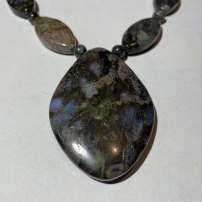 Jay King (DTR) Sterling Silver New Never Used Fashion Agate/Quartz 18"-20" Adjustable Necklace Preowned from an Estate....