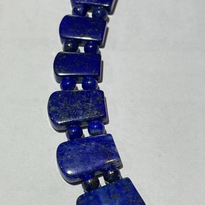 Jay King (DTR) Sterling Silver New Never Used Fashion Lapis Designer Necklace 16-19" Adjustable Preowned from an Estate. (Jewelry...