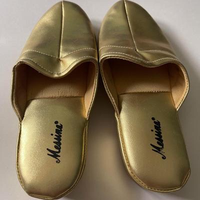 Brand New Messina Gold Slippers, Size 6