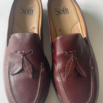 New Soft Burgundy Leather Loafers, Size 6