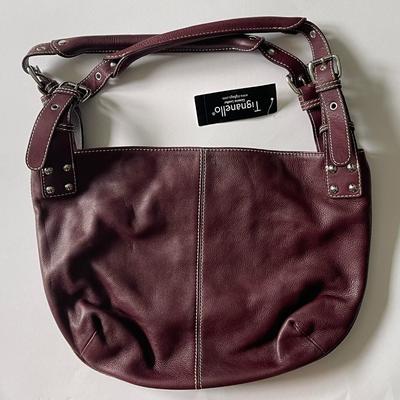 Brand New Leather Tignanello Prato Shoulder Bag (Wine Color) with Tags