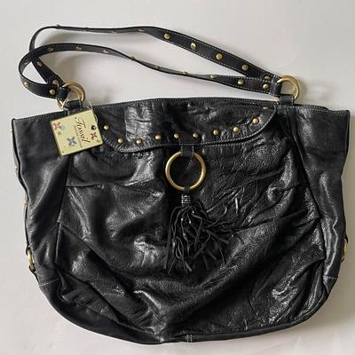 Brand New with Tags Fossil Ashbury Shopper Black Leather Tote Bag