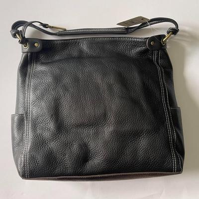 Brand New w/tags Fossil Black Leather Cortland Hobo Tote Bag