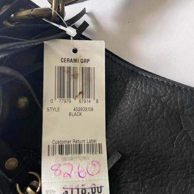 Brand New with Tags Alfani Black Leather Shoulder Bag