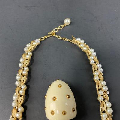-67- JEWELRY | Trifari Necklace & Trifari Mushroom Pin