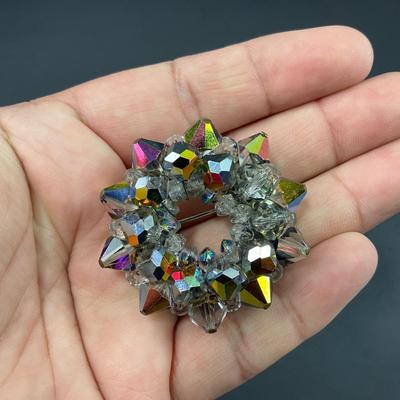 -69- JEWELRY | Smokey Aurora Necklace, Clip Earrings, & Brooch