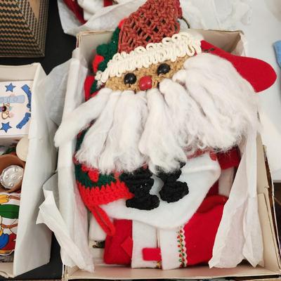 Large Tote filled with Holiday Christmas Decor