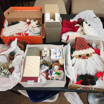 Large Tote filled with Holiday Christmas Decor